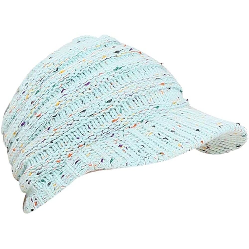 Skullies & Beanies Women Winter Ponytail Turban Hat Knit Baseball Cap Earmuffs Beanie Hat - Blue - CT18KNGDIOR $10.93