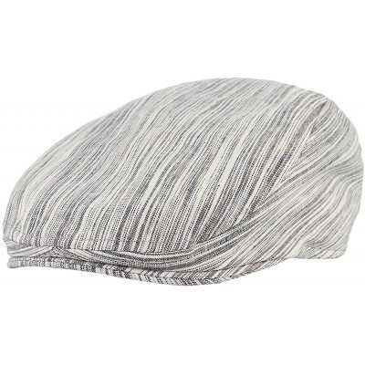 Newsboy Caps Men's Cotton Pinstripes Ivy Cap Gatsby Ascot Cap Adjustable Cabbie Flat Driving Hunting Cap - Light Gray - CX18I...