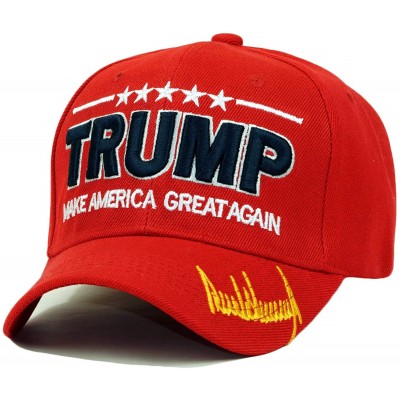 Baseball Caps Trump 2020 Keep America Great Embroidery Campaign Hat USA Baseball Cap - Signature- Red - CY18UDUI3D2 $13.21