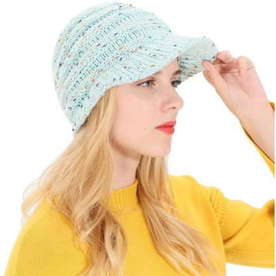 Skullies & Beanies Women Winter Ponytail Turban Hat Knit Baseball Cap Earmuffs Beanie Hat - Blue - CT18KNGDIOR $10.93