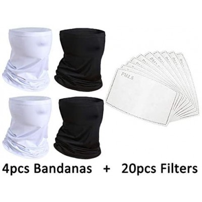 Balaclavas 6 Pieces Neck Gaiter Face Mask- Breathable Bandana Balaclava Elastic Seamless Sunscreen - 2b2w+ 20 Filters - CC190...