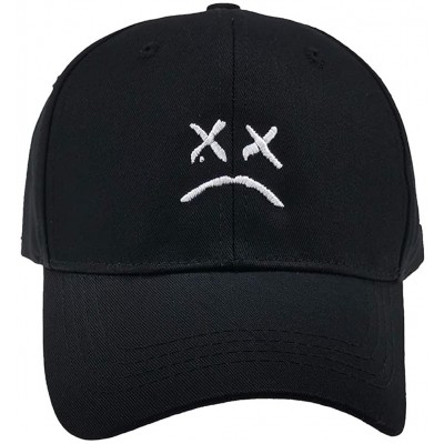 Baseball Caps Women Men Hip Hop Cap - Sad face Dad Hat Embroidery Baseball Hat- Cap-Golf Love Snapback Women Men Black - CI18...