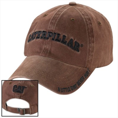 Baseball Caps Caterpillar CAT A Little Dirt Never Hurt Brown Cap/Hat - C311CPYX9VX $26.83