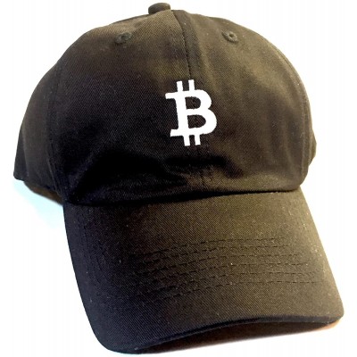 Baseball Caps Black Bitcoin Adjustable Embroidered Hat - CQ1880KAZL6 $22.09