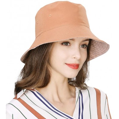 Bucket Hats Packable Bucket for Women Men with String Sun Hat SPF 50 Fishing Summer Beach Travel Cap 56-60cm - Caramel_00302 ...