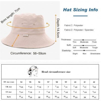 Bucket Hats Packable Bucket for Women Men with String Sun Hat SPF 50 Fishing Summer Beach Travel Cap 56-60cm - Caramel_00302 ...