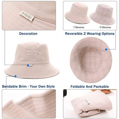 Bucket Hats Packable Bucket for Women Men with String Sun Hat SPF 50 Fishing Summer Beach Travel Cap 56-60cm - Caramel_00302 ...