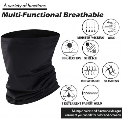 Balaclavas 6 Pieces Neck Gaiter Face Mask- Breathable Bandana Balaclava Elastic Seamless Sunscreen - 4 Black+ 20 Filters - CM...