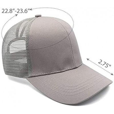 Baseball Caps NeuFashion Ponycap Messy High Bun Ponytail Adjustable Mesh Trucker Baseball Cap Hat for Women - Gray - C418DTRR...