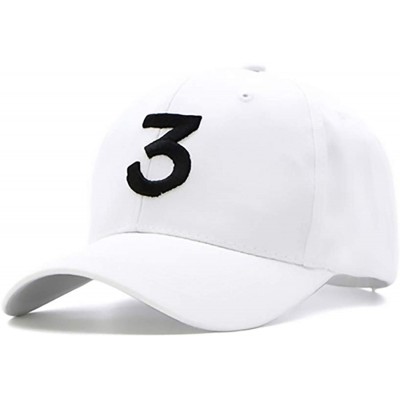 Baseball Caps Embroider Hats Number 3 Cool Baseball Caps- Adjustable Sunbonnet Cotton - White - C91992MOUZG $10.92