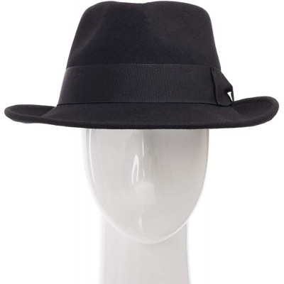 Fedoras Brooklyn Crushable Wool Felt Fedora Dress Hat - Black - C518N76TGG5 $44.47