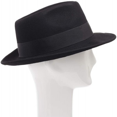 Fedoras Brooklyn Crushable Wool Felt Fedora Dress Hat - Black - C518N76TGG5 $44.47