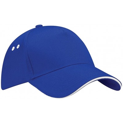 Baseball Caps Ultimate 5 panel contrast cap sandwich peak - French Navy/Putty - C411E5O768X $9.93