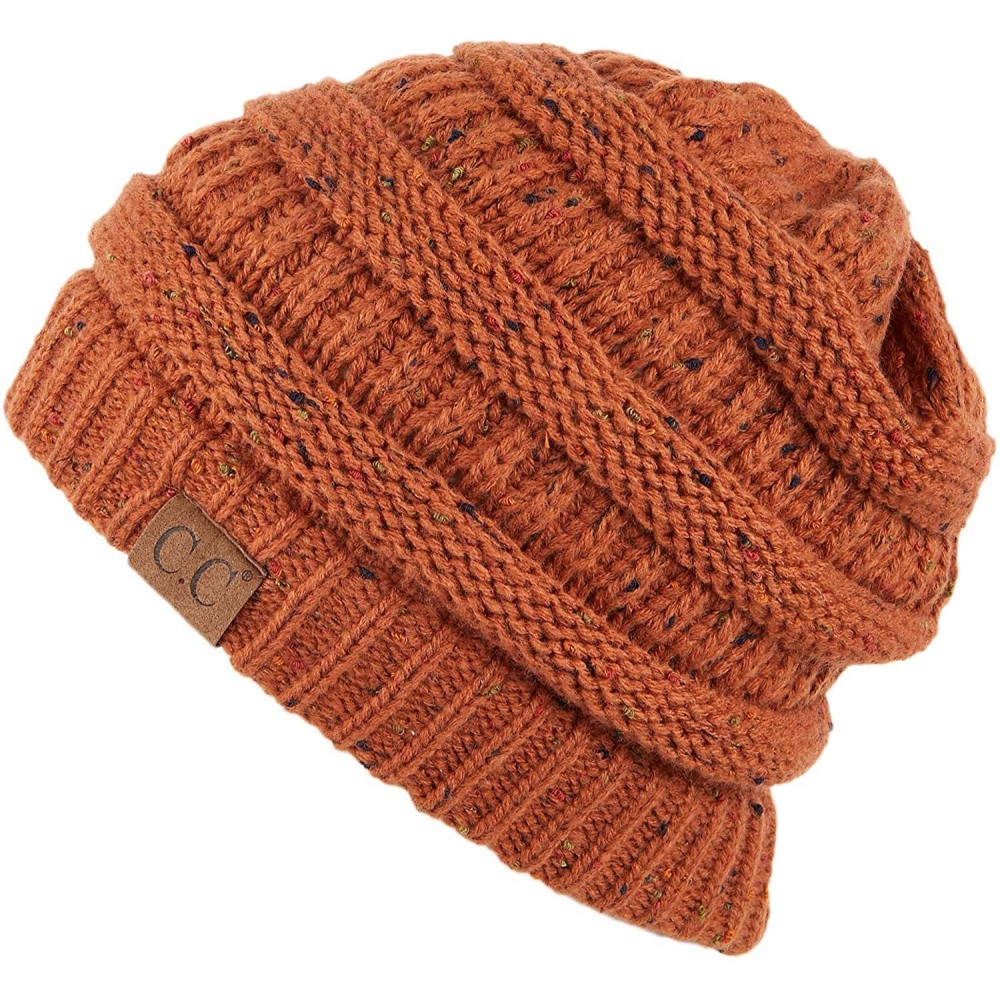 Skullies & Beanies Exclusives Unisex Ribbed Confetti Knit Beanie (HAT-33) - Rust - CO189KS83TG $13.30