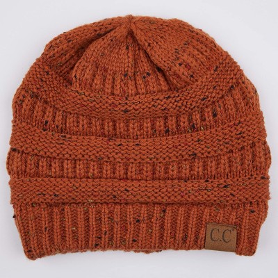 Skullies & Beanies Exclusives Unisex Ribbed Confetti Knit Beanie (HAT-33) - Rust - CO189KS83TG $13.30