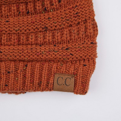 Skullies & Beanies Exclusives Unisex Ribbed Confetti Knit Beanie (HAT-33) - Rust - CO189KS83TG $13.30