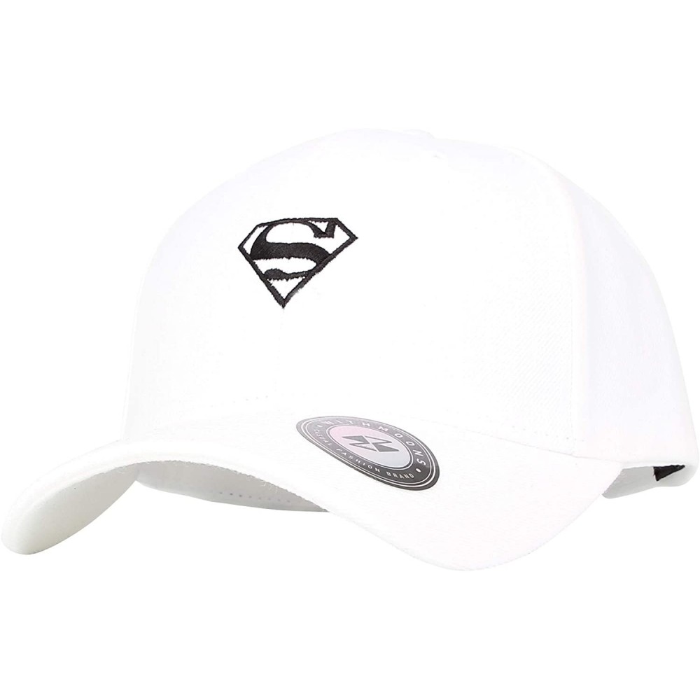 Baseball Caps Baseball Cap Simple Basic Justice League Superman Embroidery Hat AC11097 - White - C318K4UIGO9 $20.75