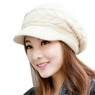 Skullies & Beanies Women Hat-Fashion Women Hats For Winter Beanies Knitted Hats Girls' Rabbit Cap (Beige) - Beige - CM12NUC3F...
