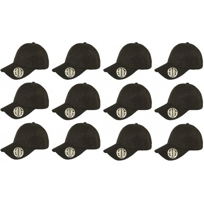 Baseball Caps ( Pack of 12 ) Classic Premium Baseball Cap Adjustable Size Plain Hat Unisex - Black - CM1865OZ2SD $77.20