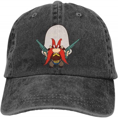 Baseball Caps Mens&Womens Denim Trucker Hat Design with Looney Tunes Yosemite Sam Washed Lightweight Caps Unisex - Black - C2...