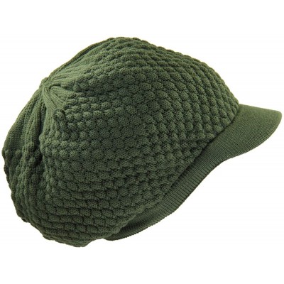 Skullies & Beanies Unisex Cotton Rasta Beanie Visor - Olive Green - C118THH6YZZ $19.74