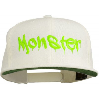 Baseball Caps Halloween Monster Embroidered Snapback Cap - Natural - CO11ONZ7NY1 $39.86