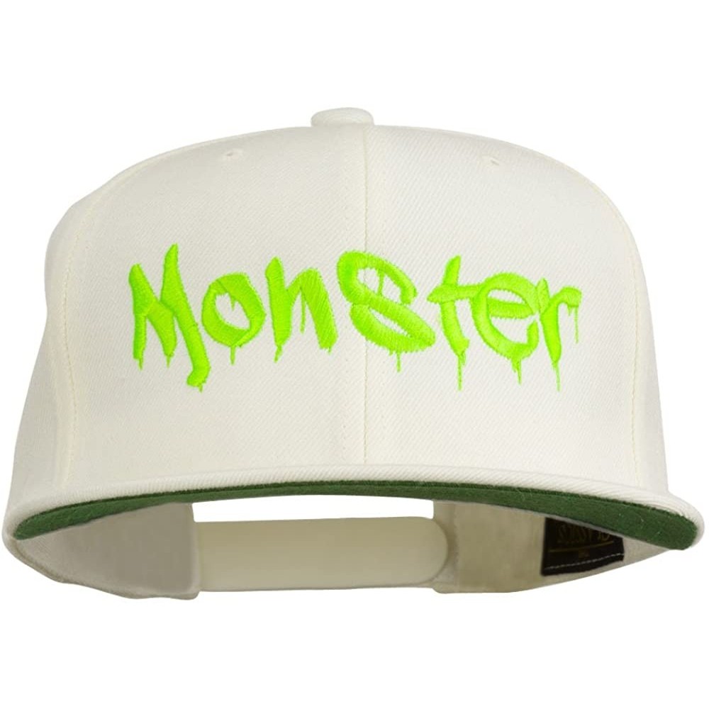 Baseball Caps Halloween Monster Embroidered Snapback Cap - Natural - CO11ONZ7NY1 $16.70