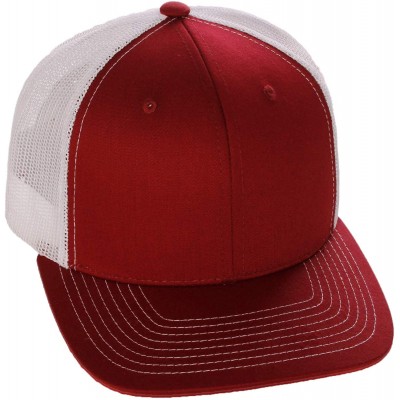 Baseball Caps Vintage Retro Style Plain Two Tone Trucker Hat Adjustable Snapback Baseball Cap - Burgundy White - C718HM8E7RZ ...