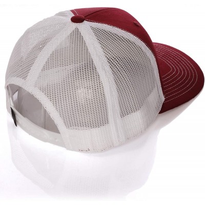 Baseball Caps Vintage Retro Style Plain Two Tone Trucker Hat Adjustable Snapback Baseball Cap - Burgundy White - C718HM8E7RZ ...