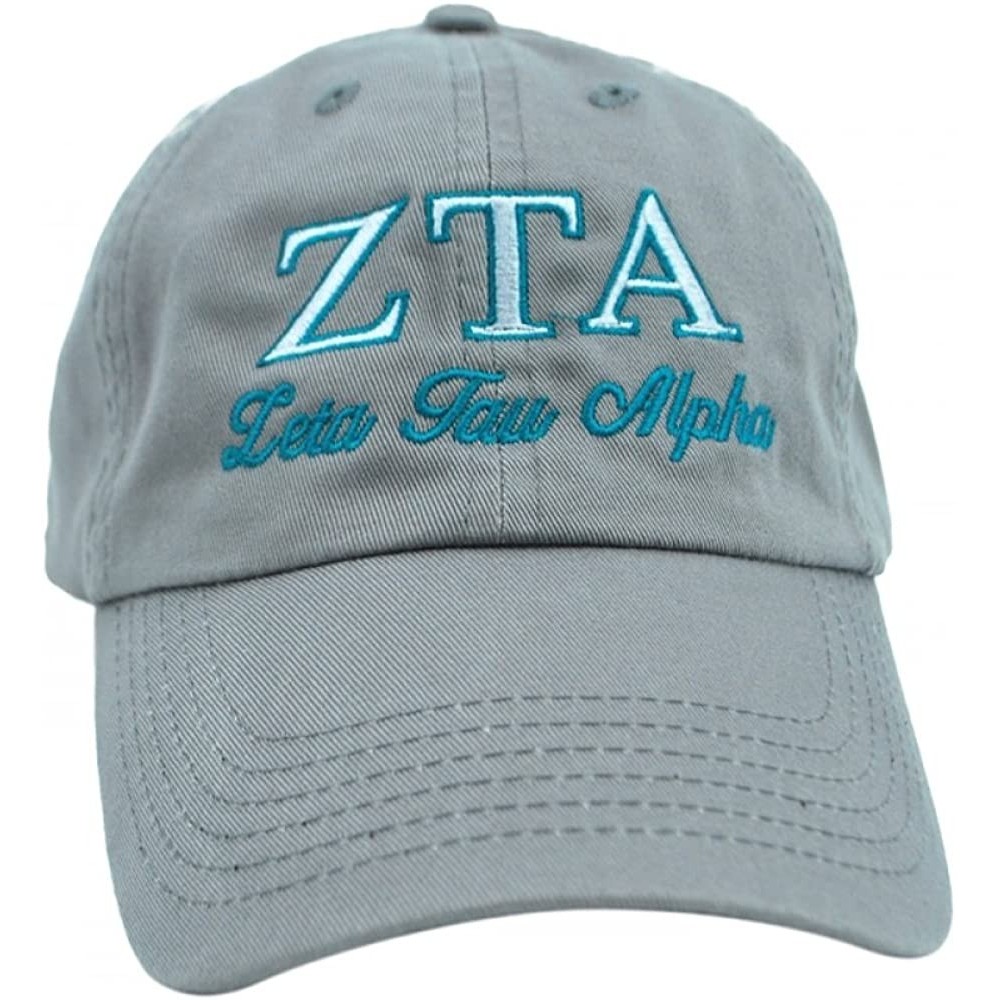 Skullies & Beanies Zeta Tau Alpha Script Cap - Grey - CG12FVTWZ27 $31.16