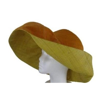 Sun Hats Madagascar Raffia Wide Brim Sun Hats - Natural- Black- Orange- Yellow - Orange- Yellow - CL1183QX8X1 $57.07