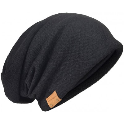 Skullies & Beanies Mens Slouchy Beanie Oversize Knit Skull Cap Long Baggy Hat - 010bblack - CQ186EDYDXI $10.98