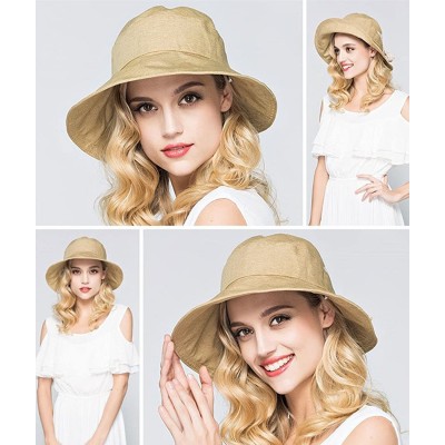 Bucket Hats Women's Cotton Bucket Hat Sun Summer Color Beach Wide Brim UV Caps - Yellow - CK182ENMKDA $13.87