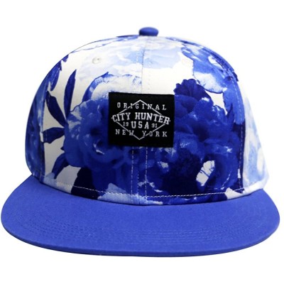 Baseball Caps Water Flower Snapback Hats - Royal - CL11YE8P3BR $14.24