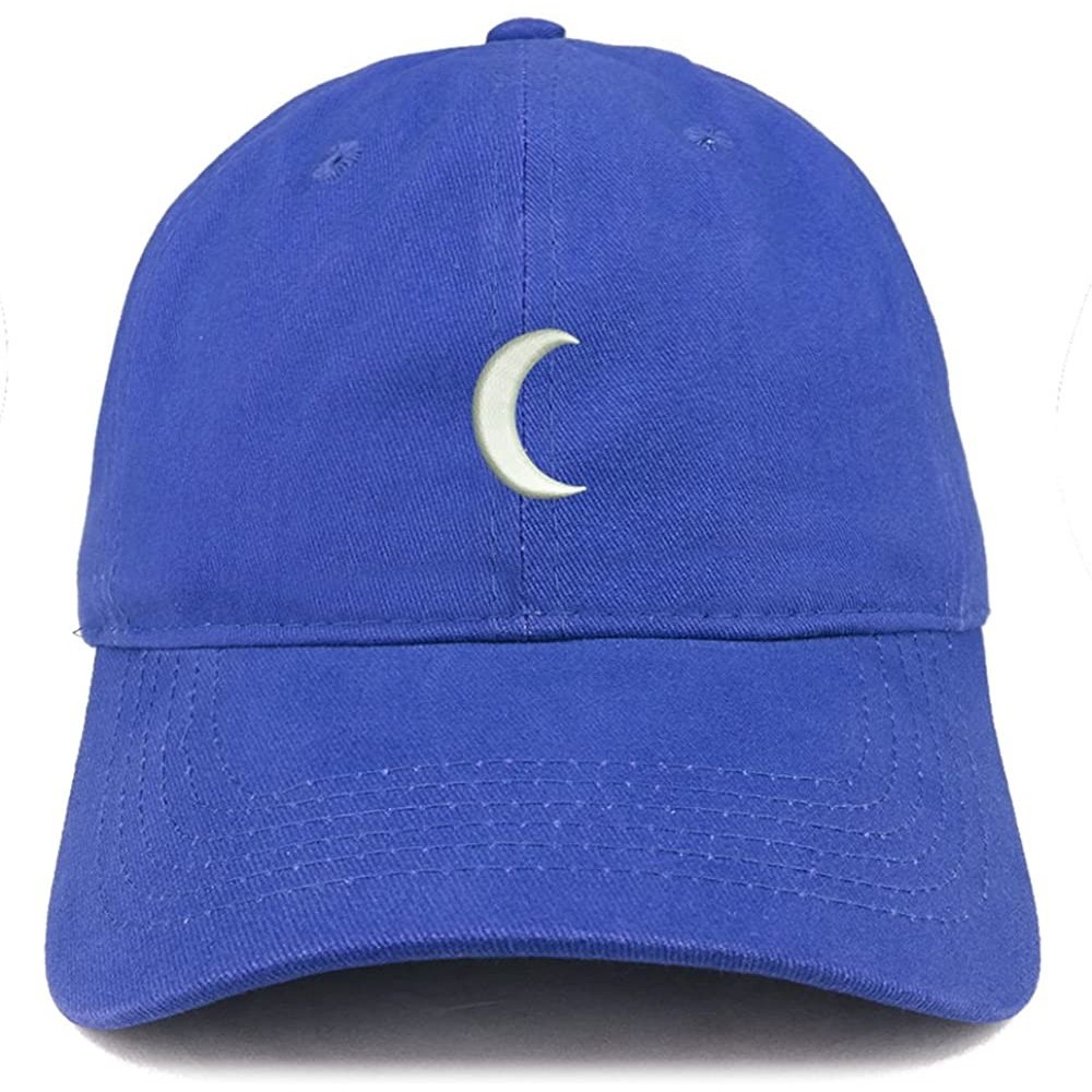 Baseball Caps Crescent Moon Embroidered Soft Low Profile Adjustable Cotton Cap - Royal - CC12O51PIF7 $14.20