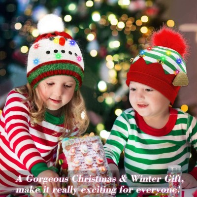 Skullies & Beanies LED Light Up Beanie Hat Christmas Cap for Women Children- Party- Bar - Multicolor-037 - CP18WH9GXQZ $15.81