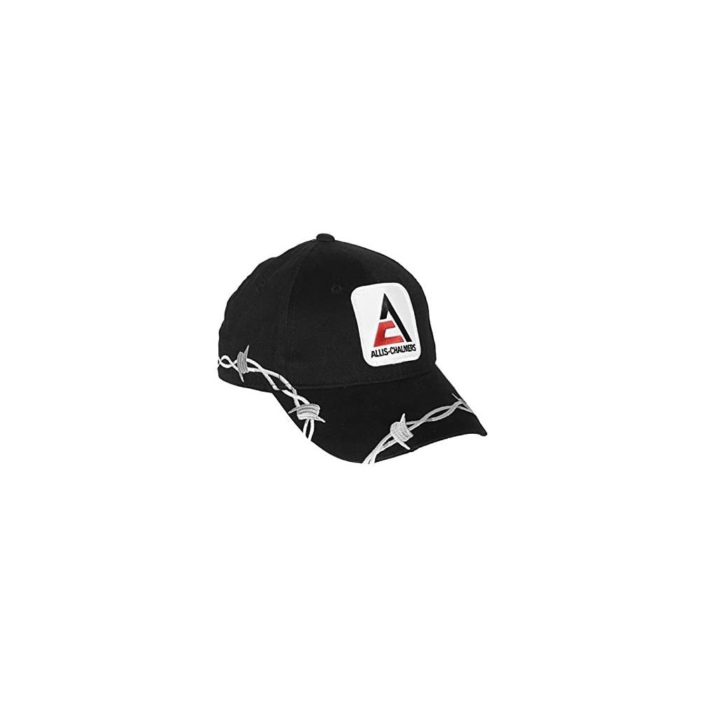 Baseball Caps Allis Chalmers Hat with Barbed Wire Accents Black - CE11DP9CZZX $29.88