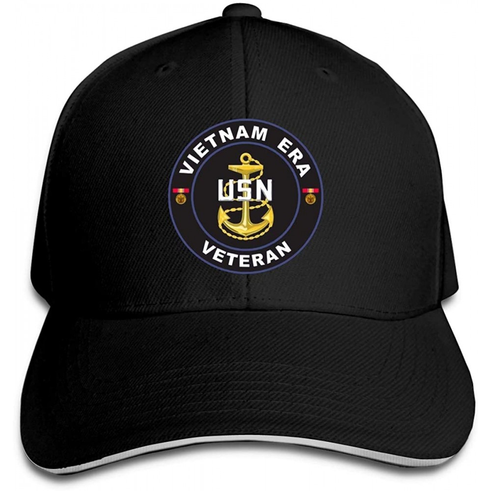 Baseball Caps United States Navy Vietnam Era Veteran Sandwich Hat Baseball Cap Dad Hat - Black - C518L65Z0H5 $17.21