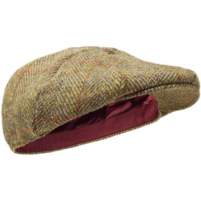 Newsboy Caps Dingwall 8 Piece Flat Cap - 100% Handwoven Wool - Harris Tweed - Water Resistant - Herringbone - CI18ZO47E8I $36.51