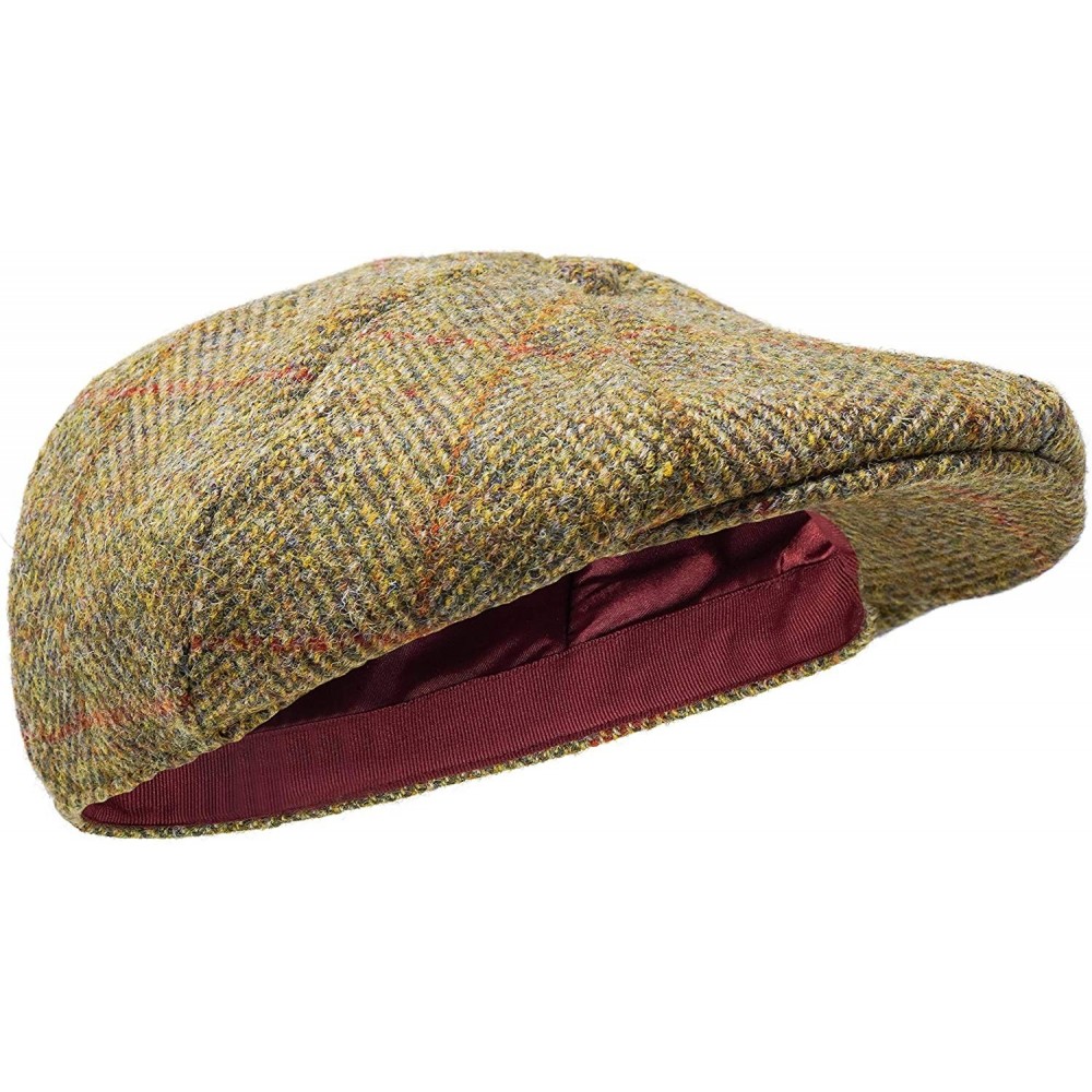 Newsboy Caps Dingwall 8 Piece Flat Cap - 100% Handwoven Wool - Harris Tweed - Water Resistant - Herringbone - CI18ZO47E8I $36.51