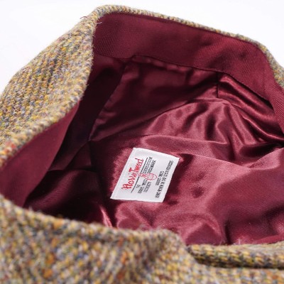 Newsboy Caps Dingwall 8 Piece Flat Cap - 100% Handwoven Wool - Harris Tweed - Water Resistant - Herringbone - CI18ZO47E8I $36.51