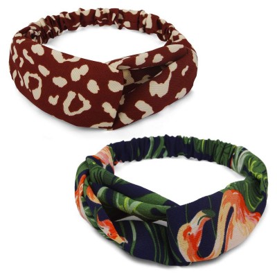 Headbands Headbands Turban Elastic Twisted Accessories - Packa2-(grid) - C718UYUTYIW $15.25