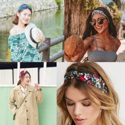 Headbands Headbands Turban Elastic Twisted Accessories - Packa2-(grid) - C718UYUTYIW $15.25