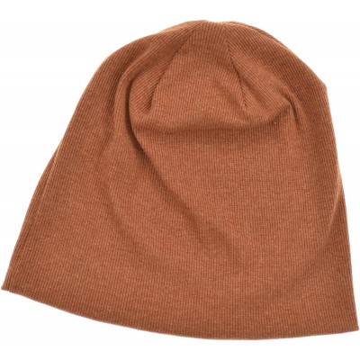 Skullies & Beanies Oversized Cotton Beanie Slouch Hat Ski Snowboard Hat Ribbed - Orange - C711HZHJZRR $10.45