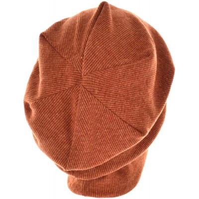 Skullies & Beanies Oversized Cotton Beanie Slouch Hat Ski Snowboard Hat Ribbed - Orange - C711HZHJZRR $10.45