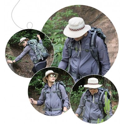 Sun Hats Outdoor Sun Hats Men Summer Sun Protection Wide Brim Boonie Hats - C018SYWW8SO $13.14