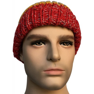 Skullies & Beanies Men/Women Barbarian Vagabond Knit Hat Wig Ponytail Beanie Funny Caps - Red - CH1873N0R2Y $17.25