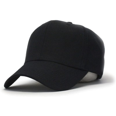 Baseball Caps Premium Plain Wool Blend Adjustable Snapback Hats Baseball Caps - Black - C0125MH8WU7 $15.22