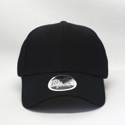 Baseball Caps Premium Plain Wool Blend Adjustable Snapback Hats Baseball Caps - Black - C0125MH8WU7 $15.22