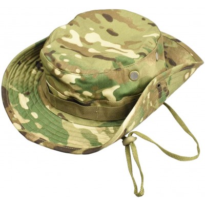 Sun Hats Men's Camo Boonie Hat Fishing Sun Hat Wide Brim Bucket Hat with Adjustable Strap - Mulicam - CH18EHH3SN0 $21.89